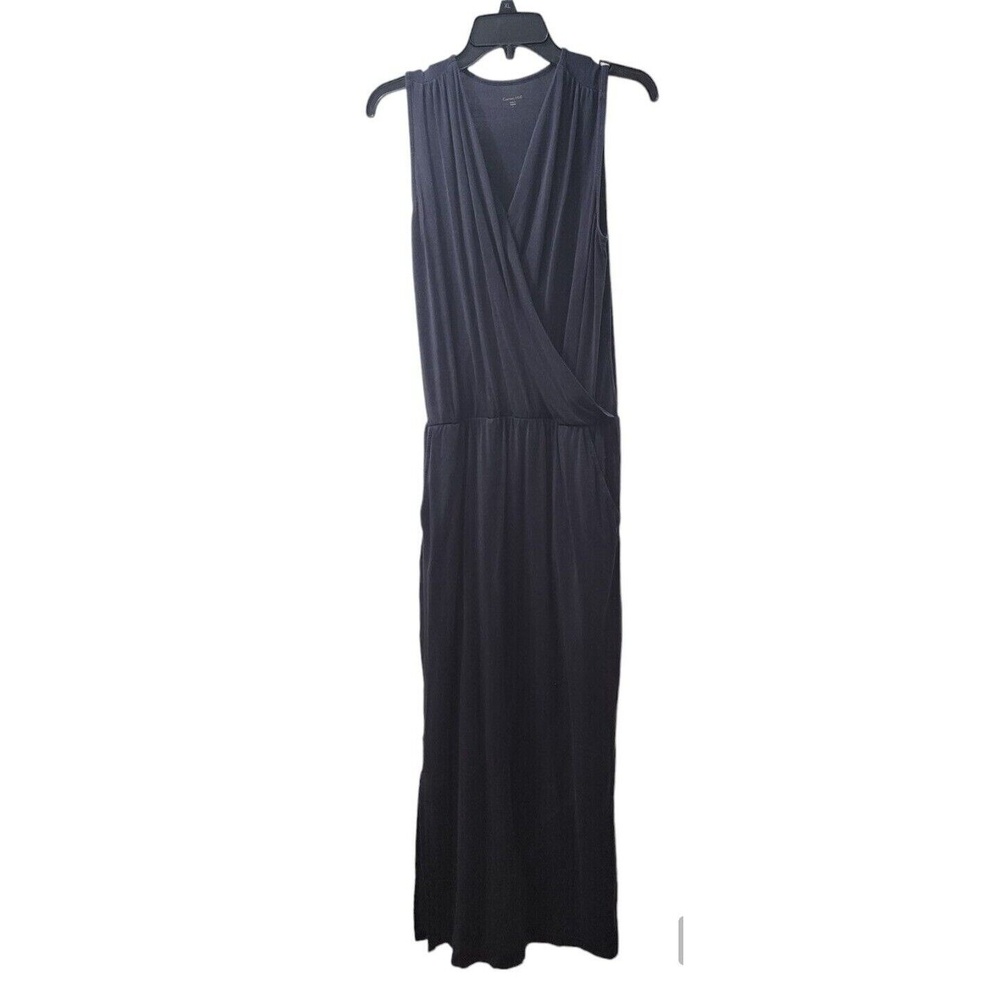 Garnet Hill Maxi Dress Sleeveless Casual Knit‎ Black Dress Size S